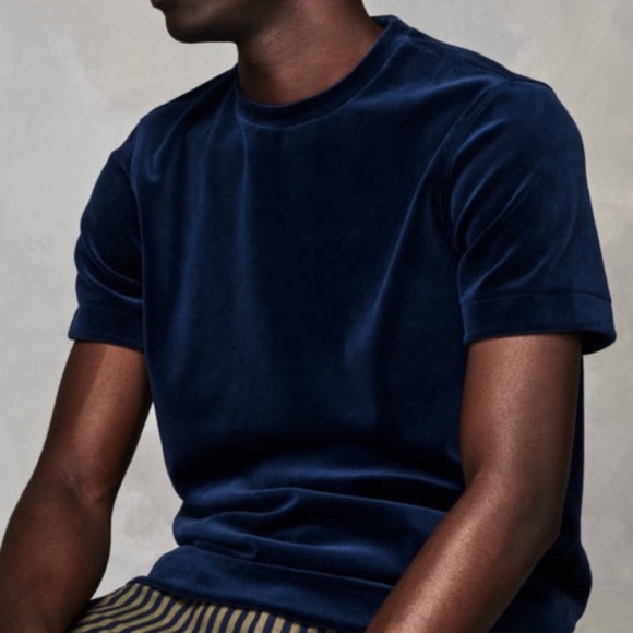 Scotch & Soda Other - SCOTCH & SODA Mens Velvet T-Shirt in Navy - L